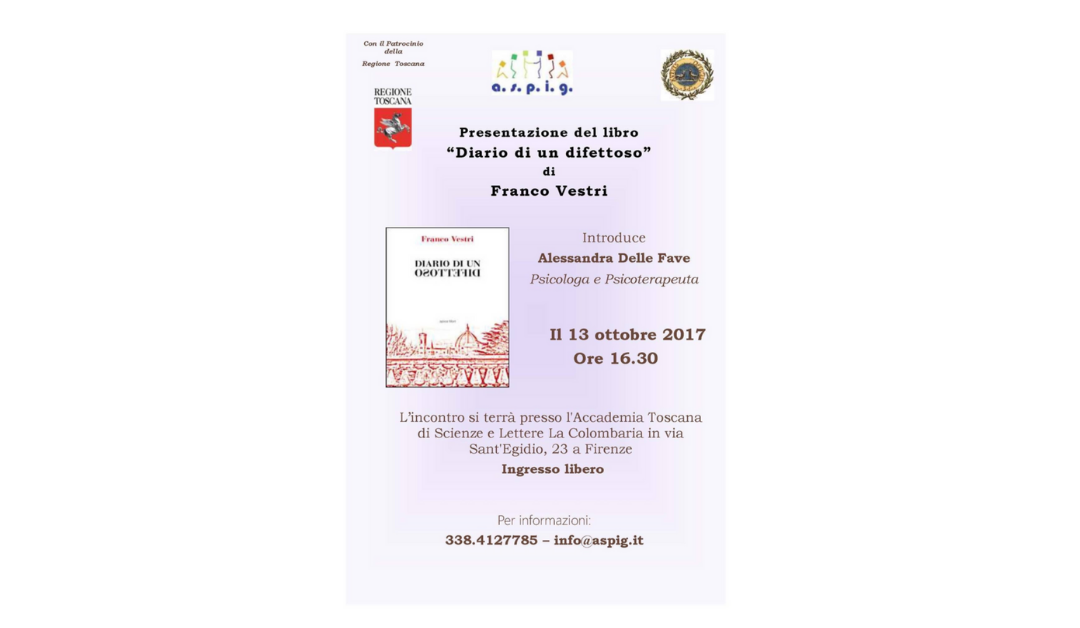 Presentazione del libro “Diario di un difettoso” di Franco Vestri